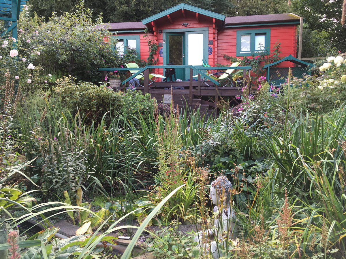 ZenPlot10's tweet image. On holiday in Dorset, missing #Plot10 but we are staying at a friend’s holiday cabin and it’s garden is fabulous! Not to mention the cabin, which is giving me ideas for painting the potting shed (when it arrives)