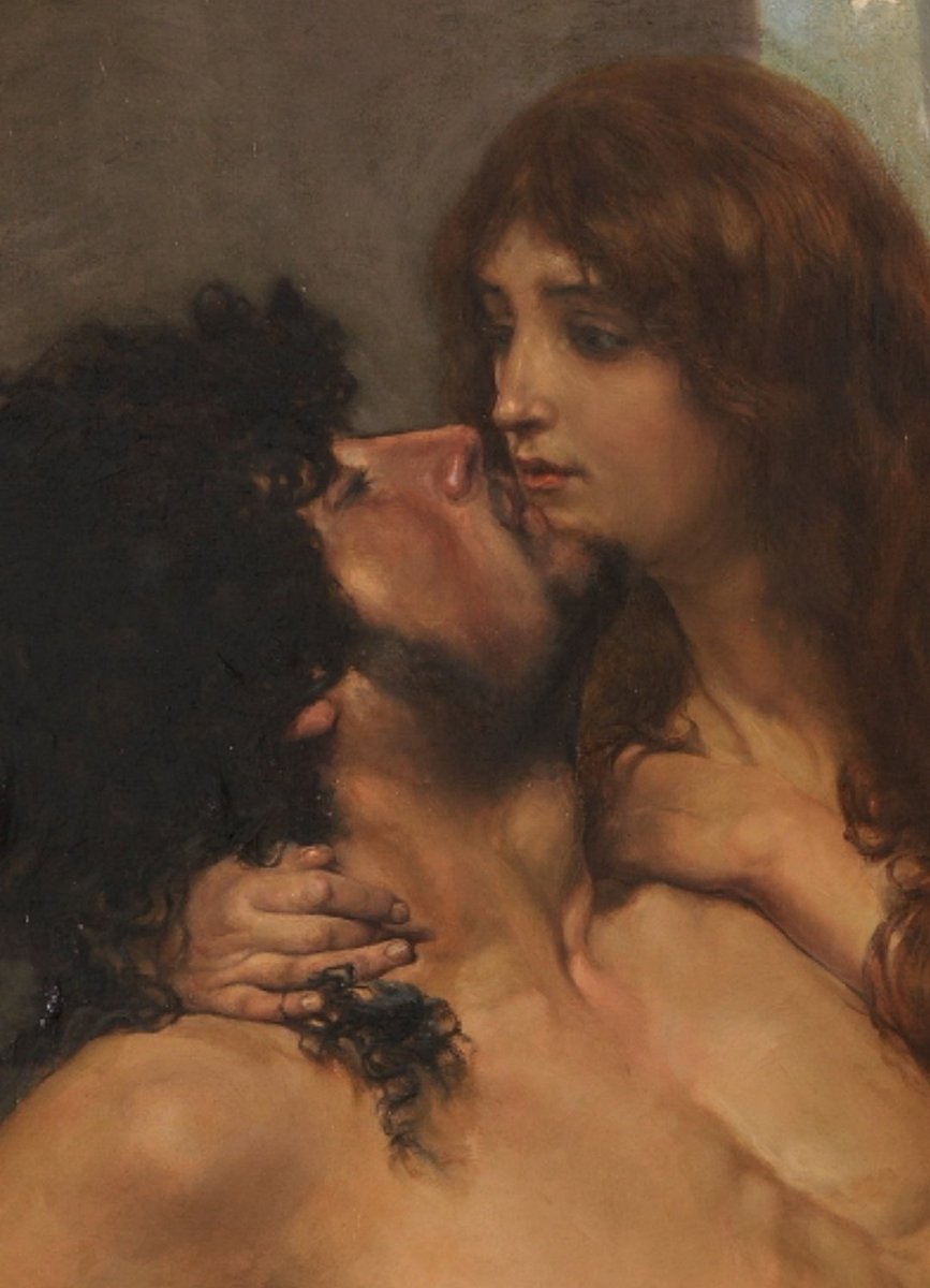 Borrominesca's tweet photo. El primer beso, también conocido como Adán y Eva. 
1891.
Salvador Viniegra. 
Museo Nacional del Prado. https://t.co/H609TfXEXM
