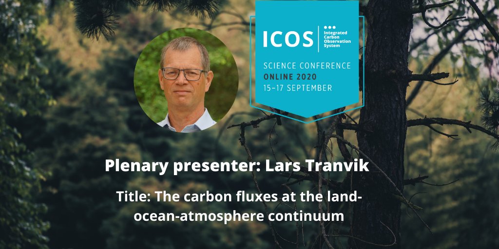ICOS_RI's tweet photo. Lars Tranvik from @UU_University will be giving a plenary talk at #ICOS2020SC next week titled "The carbon fluxes at the land-ocean-atmosphere continuum". 

It is still not too late to register, for free, here: https://t.co/VUICAyXOxt
Full programme: https://t.co/QGbay9k7jn https://t.co/Jnq3JpkJnn