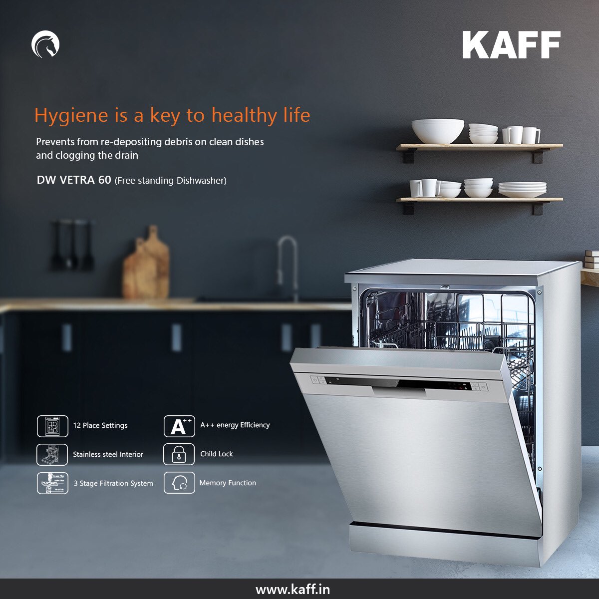 kaff built in dishwasher