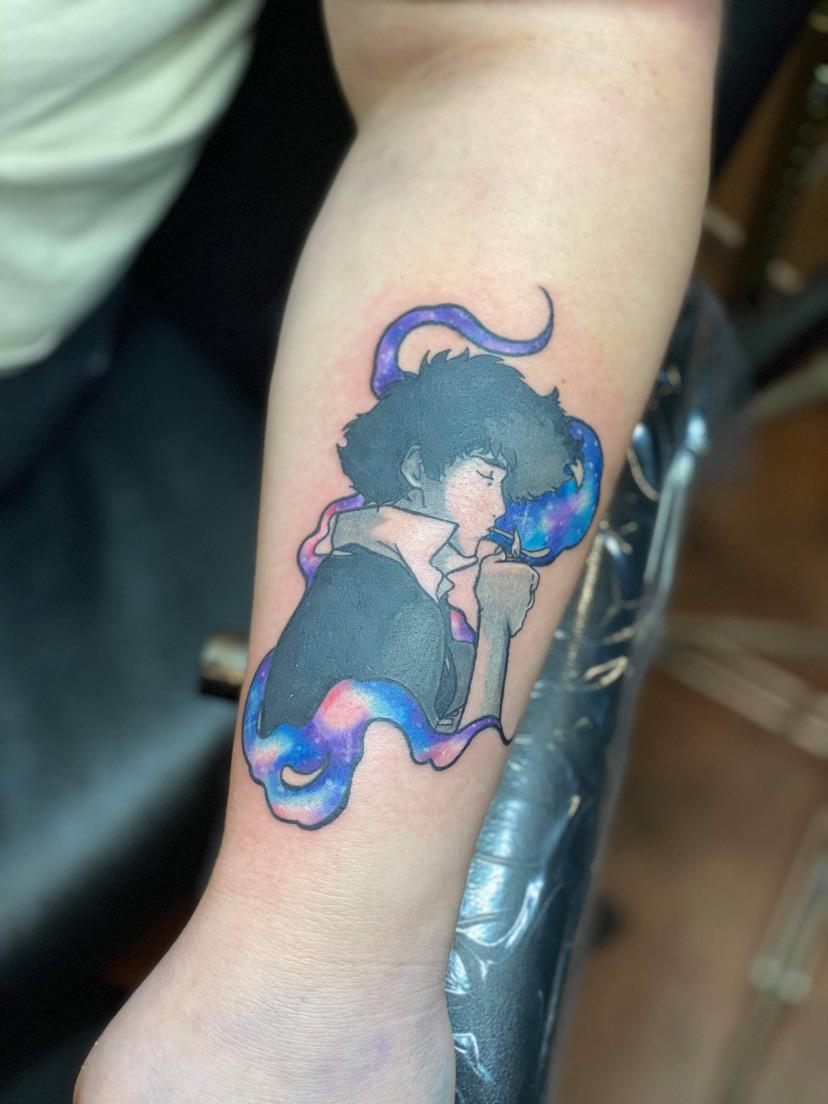 Bang Tattoo of Spike from Cowboy Bebop by Yuuzflower on Instagram   Forrest Hayes Memorial Site