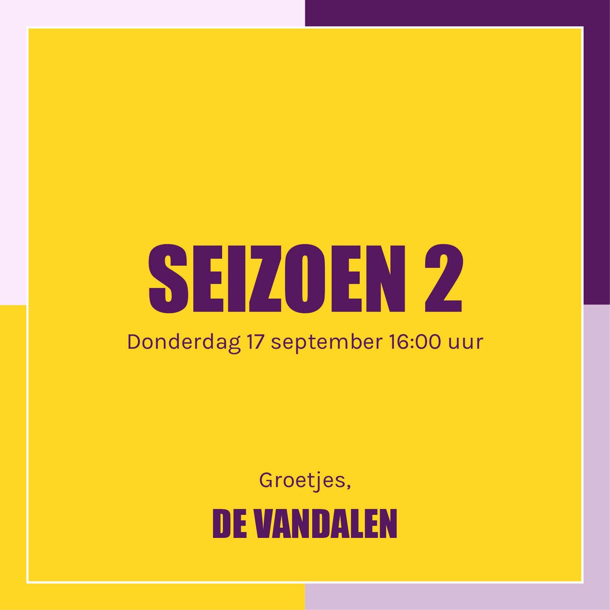 de_vandalen's tweet photo. Tweede seizoen van Toen wij de tijd hadden! 🎉 Vanaf donderdag 17 september zal er tot aan 31 december (!) iedere week tot aan 31 december een nieuwe aflevering online komen. Meer informatie: https://t.co/q1G4w8horj

#webserie #crisis #corona #seizoen2 #devandalen https://t.co/8iM6Nqlu4C