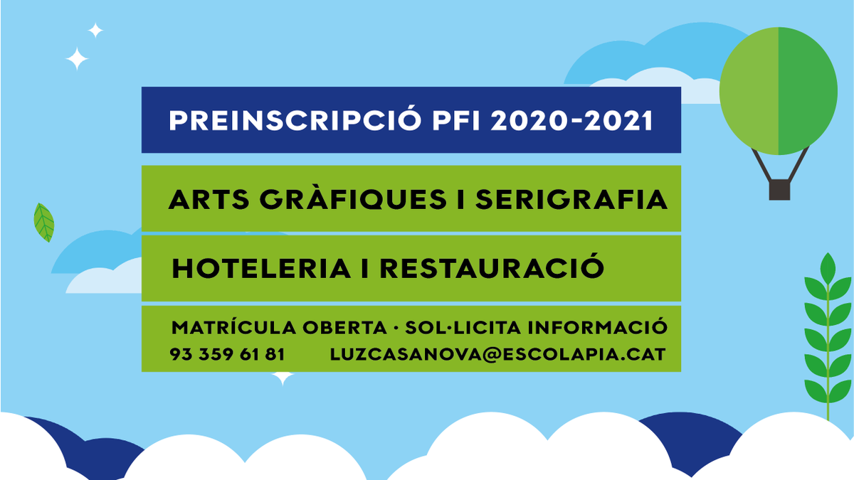 escolapialuzca's tweet photo. ⚠️ A PUNT DE FINALITZAR INSCRIPCIÓ AL PFI D'ARTS GRÀFIQUES I SERIGRAFIA 

👇 Més informació
https://t.co/2u8Iq7efPP

📩 luzcasanova@escolapia.cat
📞 93 359 61 81 https://t.co/SuVFmk5ZQI