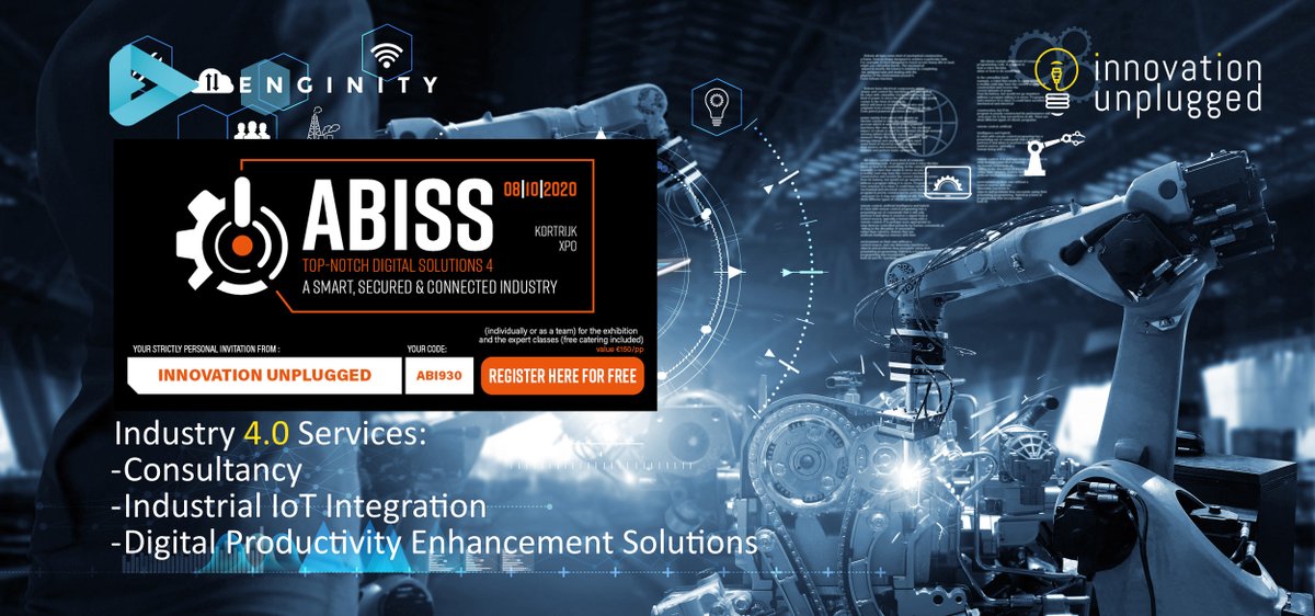 Innovation Unplugged will be live demonstrating quite some #Industry40 solutions at #ABISSUMMIT

Want to know what we’ll demonstrate?
See bit.ly/ABISSIU or bit.ly/IUEvents
Registration: bit.ly/ABI930 (Reg. Code: ABI930)
See you there!
#Industrie40 #IIoT
