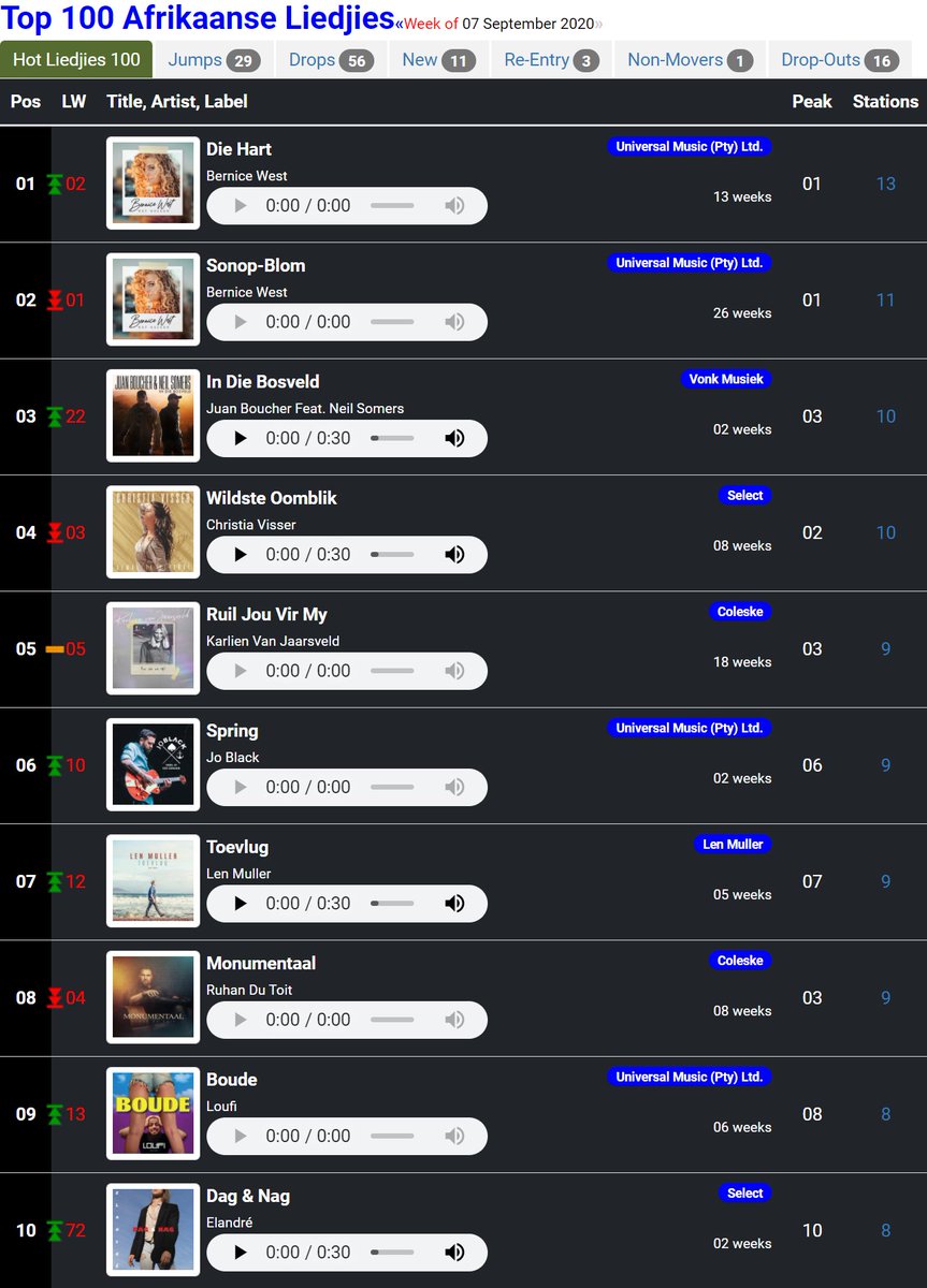 afrikaanse musiek top 10