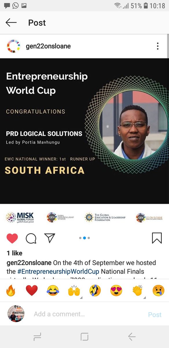 PortiaRefilwe4's tweet photo. Honoured to be Given the opportunity to represent my beautiful country South Africa at the Global Entrepreneurship world cup. #KhumbudzoNtshavheni #nyda #TIA #GCIP  #cyrilramaphosa #ministerofsmallbusiness https://t.co/0JfRBjeOzM
