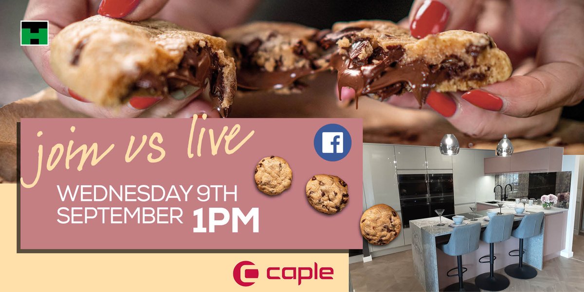 Watch our Facebook Live on Weds 9th Sept 1pm to see @Caple’s National Trainer Jo Underhay make delicious Nutella stuffed cookies in our new Cheadle showroom. Follow the recipe on the live stream so that you can make your own midweek pick-me-up! #caplequality #baking #chocolate