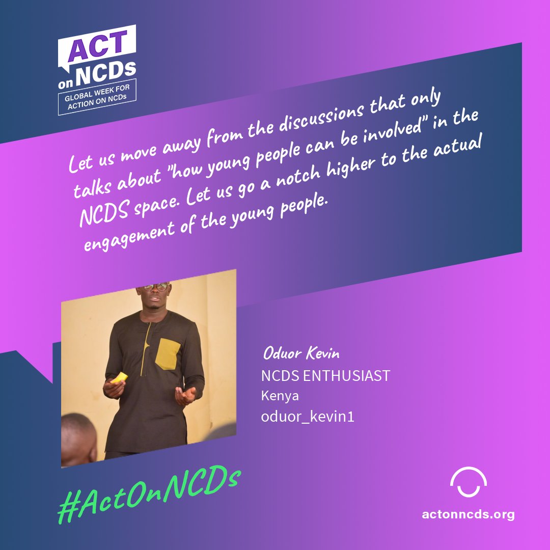 Let us move away from the discussions that only talk about 'how young people can be involved' in the NCDs space. Let us go a notch higher to the actual engagement of the young people. #TuongeeNCDs #ActOnNCDs @NCDAK @ncdalliance