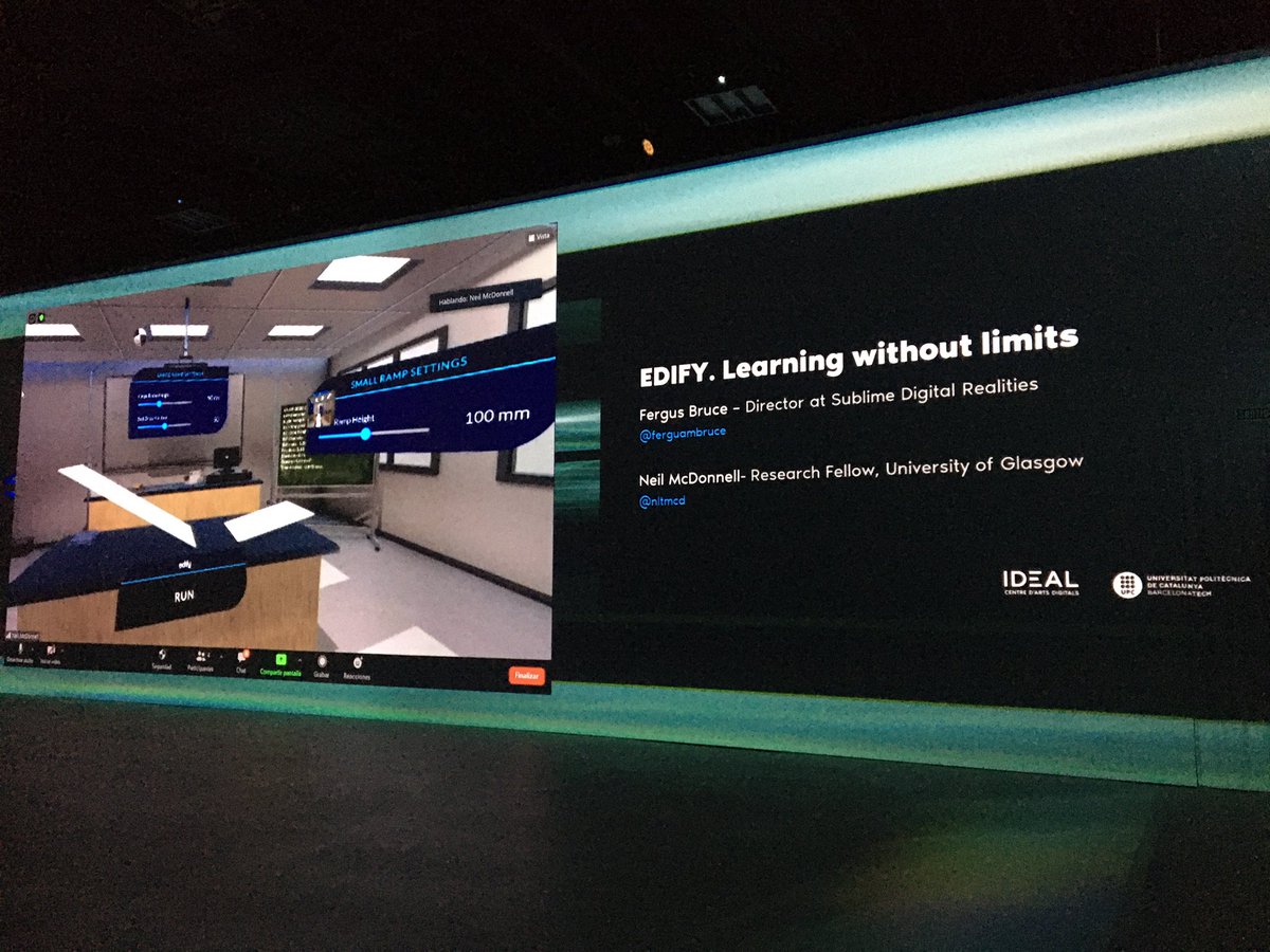 ICEUPC's tweet image. Una plataforma de tecnologia immersiva combinada amb vídeoconferències, amb múltiples aplicacions
Desenvolupat @UofGlasgow @sharedimmersion @edify_ac
Interessant presentació avui de @fergusambruce i @nltmcd a @idealbarcelona + @la_UPC