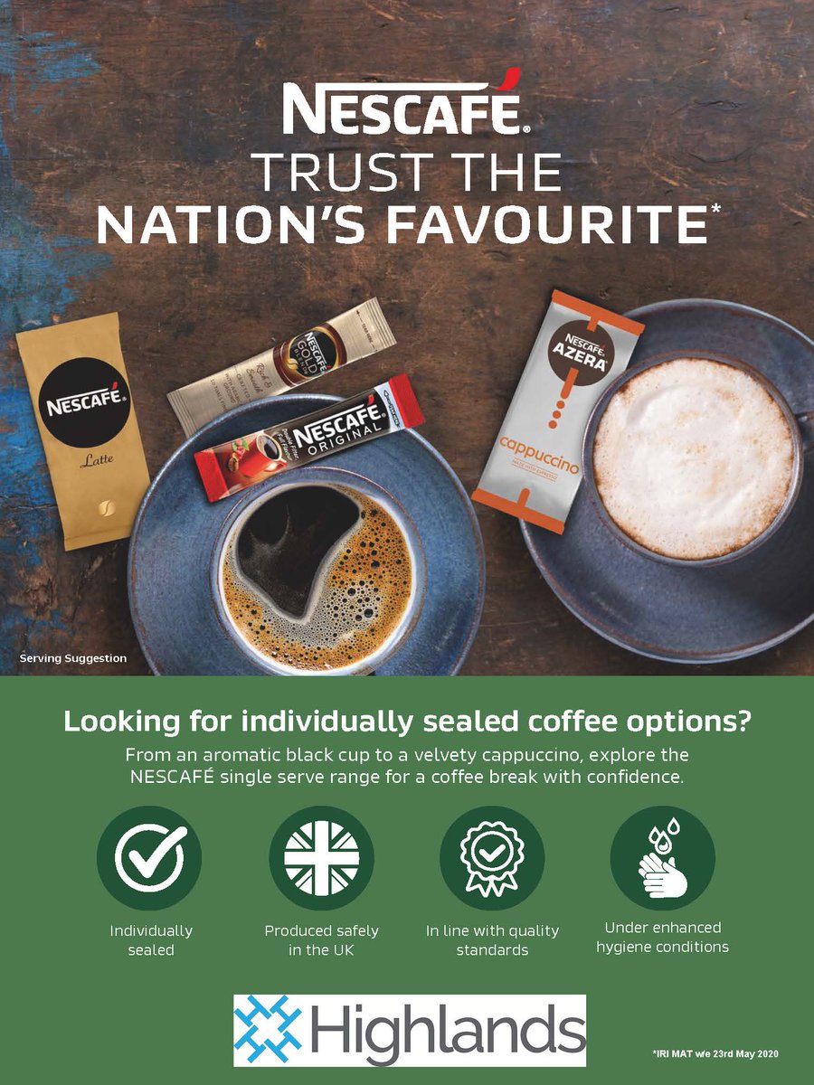HighlandsUK's tweet image. The nation's favourite coffee individually sealed for a coffee break with confidence #nescafeazera #nescafeoriginal #nescafegoldblend #coffee #coffeestickpacks