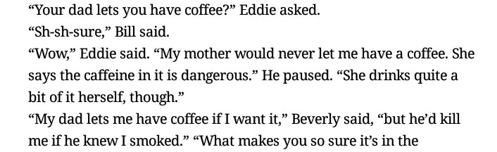  #ccITstv context: Bill's dad does not in fact let bill drink coffee, he made that up. but seeing how eddie & bev respond to this makes me laughcry