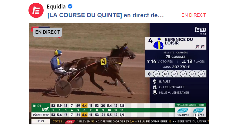 equidia's tweet photo. [ÉVÈNEMENT] 🔴 #LaCourseDuQuinté en Facebook Live sur Equidia !
À partir de ce mardi 8 septembre, suivez le #Quinté+ en direct sur la page Facebook d'Equidia. 
🎥 Des dernières infos aux réactions des vainqueurs, vous saurez tout !
⏰ RDV chaque jour, 15mn avant le départ ⏰ https://t.co/EhwRrTgJBs