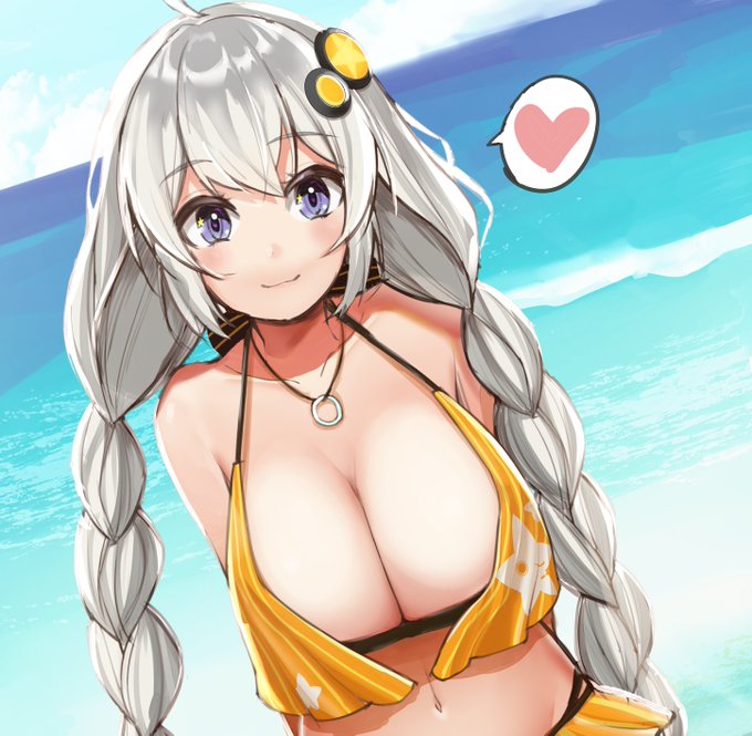 あかりちゃんと海行きたいねっていうイラスト(V1とV2の水着を合わせた) 