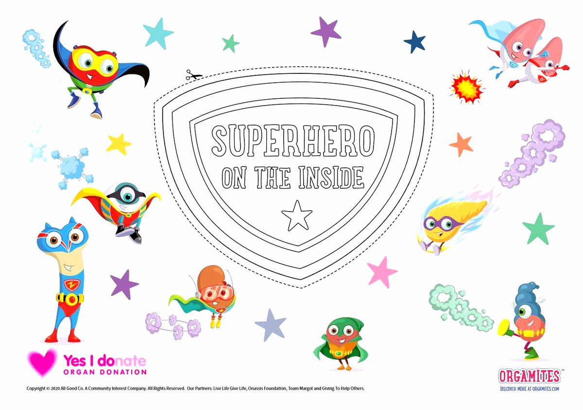 NHSOrganDonor's tweet photo. We’ve partnered with @LLTGL to get parents and children chatting about organ donation this #OrganDonationWeek!
Enter our children’s colouring competition for a chance to win an Orgamites T-shirt.
Find out more ➡️https://t.co/iJR0x6fLGH
#SuperheroInside https://t.co/lLDI1Zj0AJ