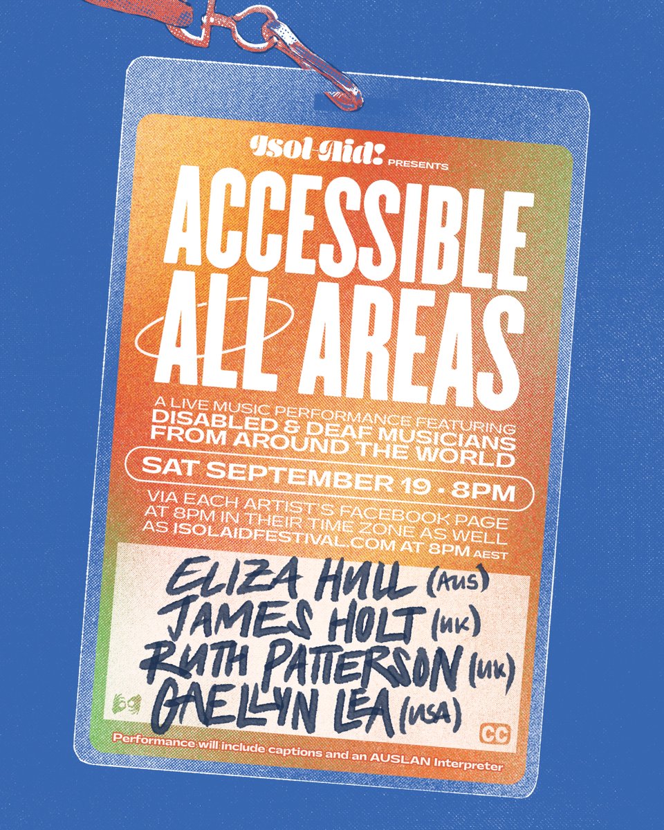 jamesholtmusic's tweet photo. Extremely honoured be invited to take part in a special online music festival presented by @isolaidfestival, featuring disabled or Deaf artists from across the world - @MusicElizaHull, #ruthpatterson, @GaelynnLea (who are all amazing!) & myself 😊❤
More info below 👇 https://t.co/UThrR4uCvV