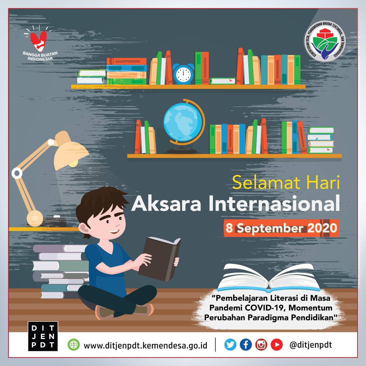 Ditjen_PPDT's tweet photo. Selamat Hari Aksara Internasional, 8 September 2020.

Pembelajaran literasi di masa Pandemi COVID-19, momentum perubahan paradigma pendidikan.

#KemendesaPDTT #DitjenPDT #HariAksaraInternasional https://t.co/adlqprSAZn
