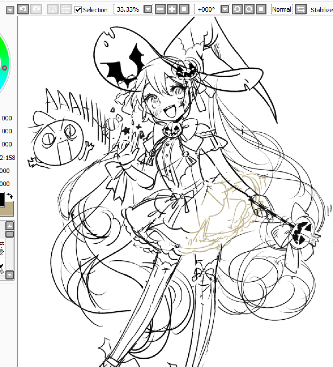 also i dont think ive posted on twitter?? but im working on 3 new halloween standees, heres the miku so far!
#wip