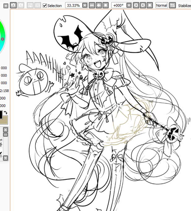 also i dont think ive posted on twitter?? but im working on 3 new halloween standees, heres the miku so far!
#wip 