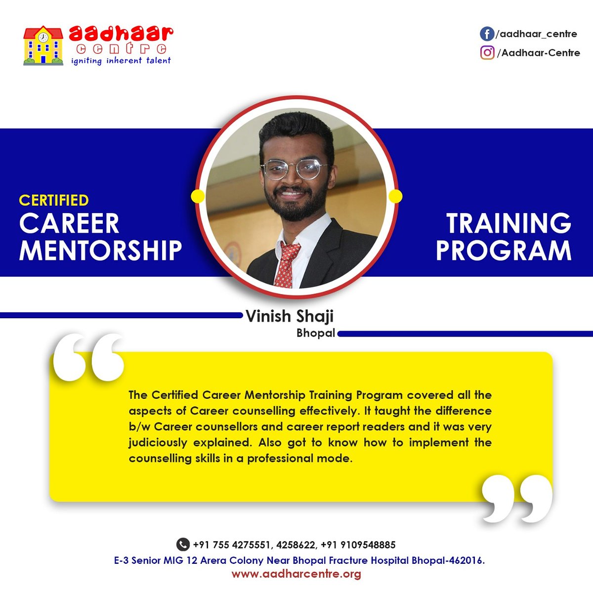 ACT2Enable's tweet photo. Here is one of the most insightful and reflective testimonial for the Career Mentorship Program.
.
.
.
#careermentorship #careercounseling #careertraining #aadhaarcentre #testemonial #training #trainee https://t.co/vMdHzyfqYG