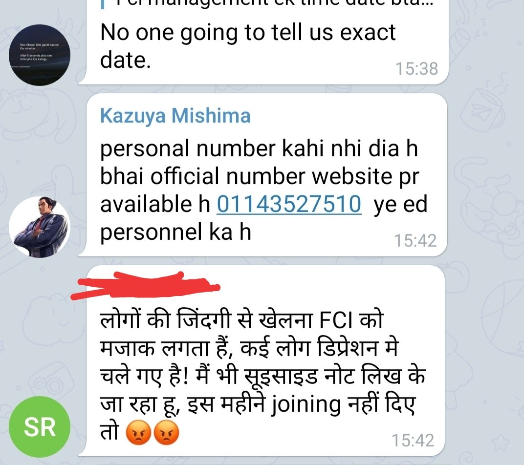 jaimatadi1202's tweet photo. Plz give a joining ,ppl are in depression....they want suicide ....only FCI will be responsible for it.
@FCI_India @irvpaswan https://t.co/tdW8MQJa8H