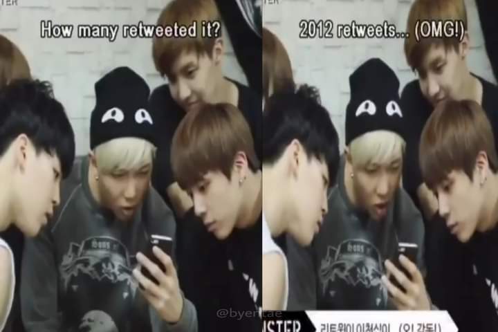 getting happy and shook about having 2,012 retweets on their Twitter back then.