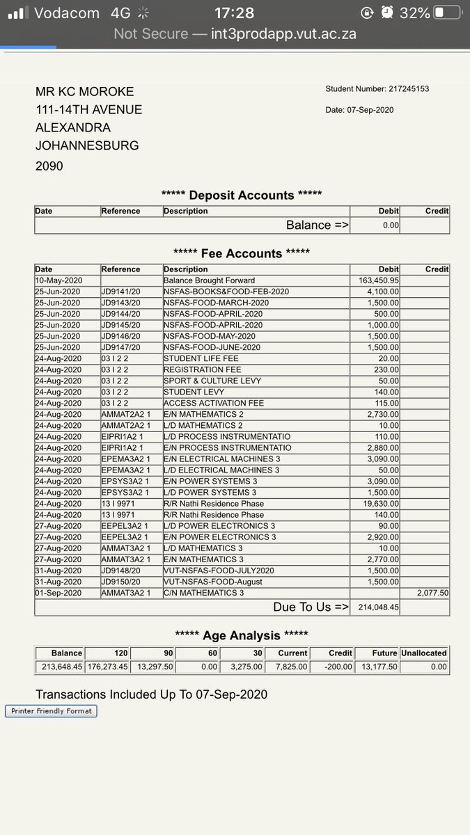 KgauMoroke's tweet photo. @Abuti_Tsipana @DrBladeNzimande @myNSFAS August allowance was allocated and I got the money, September allowance was allocated but hasn’t reflected to our accounts as yet, I sent About Four emails to VUT finance offices and no response even today.
@DrBladeNzimande 
@myNSFAS 
@radiovutfm 
@VUT_Online https://t.co/ZQNH21U46a
