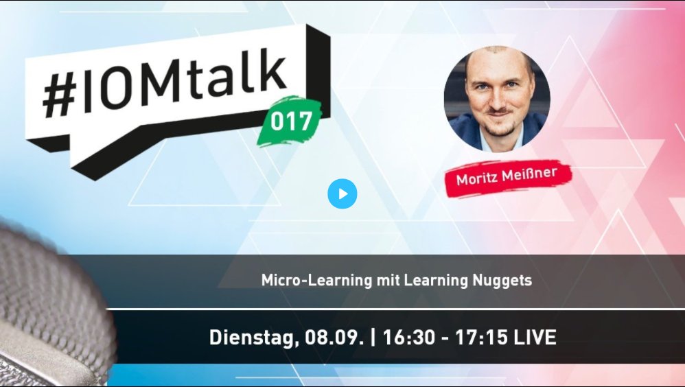MoMeissn's tweet photo. Ich freue mich darauf, heute im #IOMtalk des @iomsummit um 16:30 mit @bjoern_n über #Microlearning und #LearningNuggets zu sprechen.
Die Aufzeichnungen der Talks, können kostenlos abgerufen werden. Wie z. B. über die Adoption von #o365 von Ortner.
https://t.co/dLXu9xJGUr https://t.co/Fj1YGCQtQx