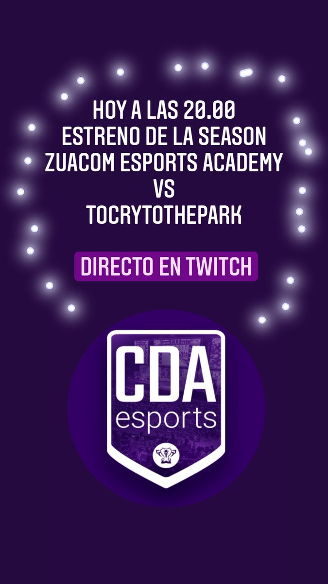 zuacomclub's tweet photo. Hoy estreno del Academy contra @ToCryToThePark2 en directo a las 20.00 en nuestro canal de Twitch @LigaCDA #ligacda https://t.co/fOym5bCIFn