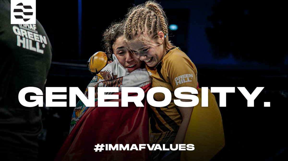 IMMAFed's tweet photo. IMMAF’s core values are integral to MMA as a sport.

Generosity is the quality of being kind and looking out for those around you. Generosity shows that compassion has no limits, especially within sports.

#IMMAFValues https://t.co/JheOumnmNj