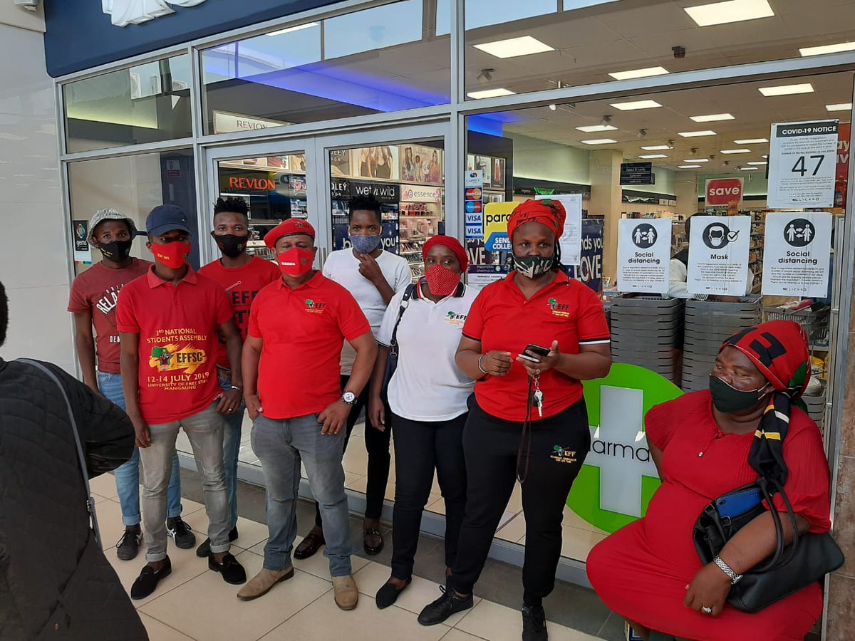 EFF_HarryGwala's tweet photo. Harry Gwala Region Secretary, Nomfundo Mpayipheli and ground forces of the EFF remain resolute and will continue to intensify efforts to ensure Umzimkhulu Clicks remains CLOSED.

#clicksmustfall #Asijiki https://t.co/5kqKMBICHH