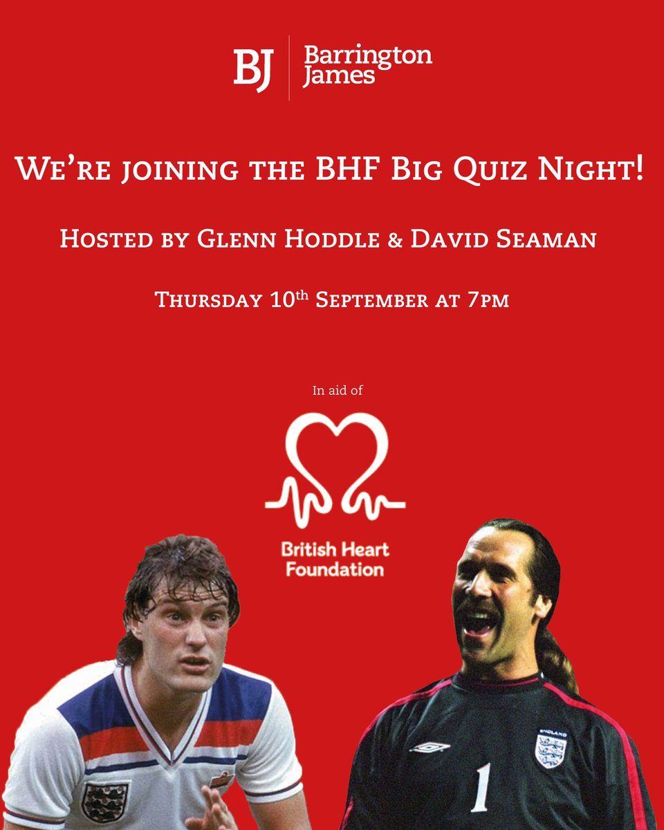 BarringtonJames's tweet photo. We can’t wait for the @TheBHF quiz this week. A great way to support one of our chosen charities and celebrate the return of the @premierleague 
#lifeatbj #barringtonjames #recruitment #lifesciences #fundraising #charity #bhf #charitytuesday #tuesdaythoughts #tuesdayvibes https://t.co/g7LleRAEHE
