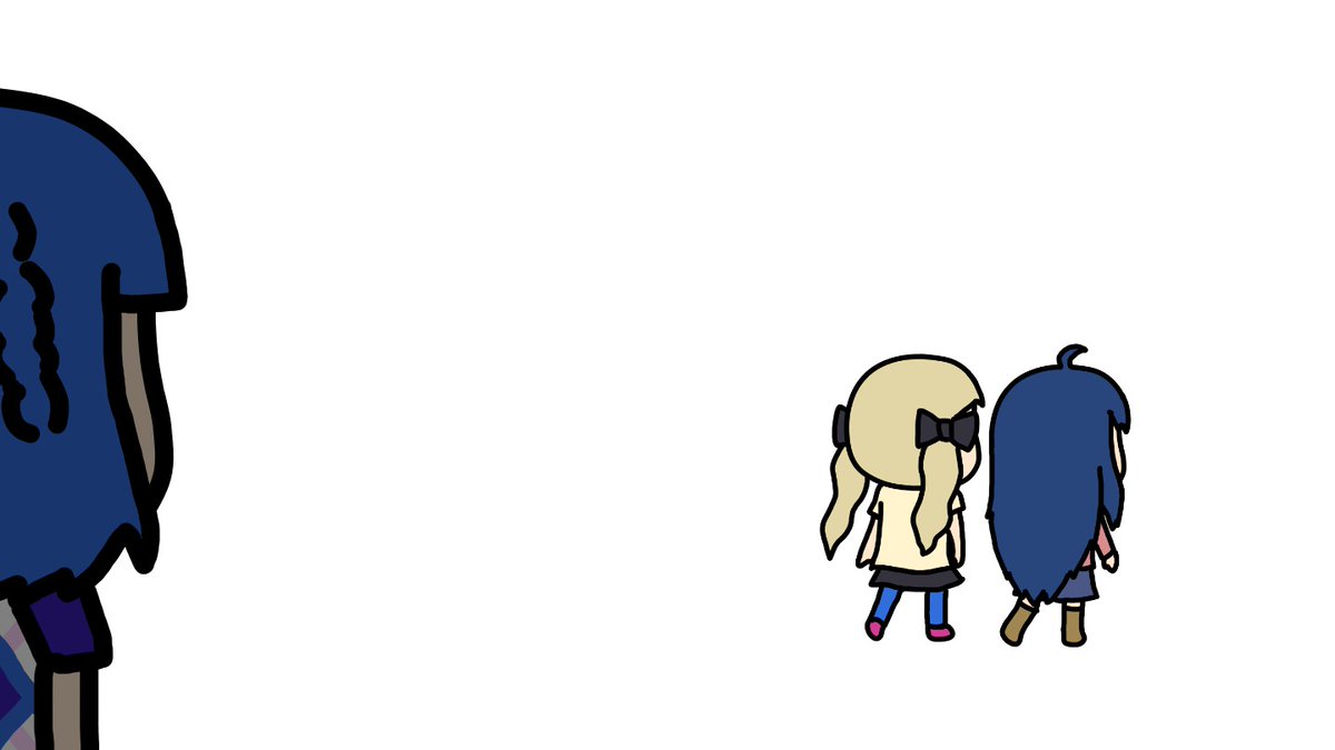 multiple girls blue hair 2girls blonde hair chibi twintails from behind  illustration images