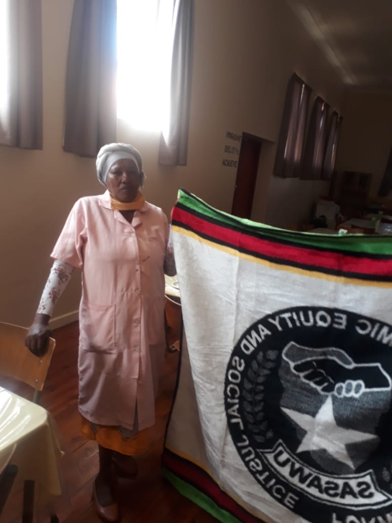 SASAWU_National's tweet photo. MamuNomagosa Theresia Nkone retires from work at the end of SEPTEMBER. Has been a loyal, disciplined and dedicated member of Sasawu for more than 5 years.
SASAWU wishes her a very enjoyable  retirement and we hope your grandchildren will look after you very nicely
#SASAWU https://t.co/EJ0wLtwxcN