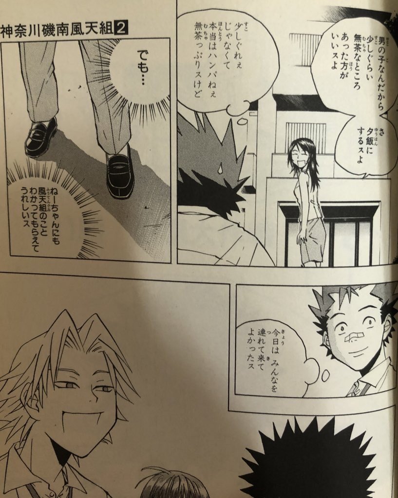 津尾 尋華 ジャンプ打ち切り漫画紹介100 神奈川磯南風天組 全2巻 かずはじめ 03年 風天組 と呼ばれるコンビに憧れる健人は 磯南中に入学して様々なトラブルに合う 不良2人のバディ物 バツ Amp テリー 今日から俺は Boy 番長連合あたりが思い浮かび