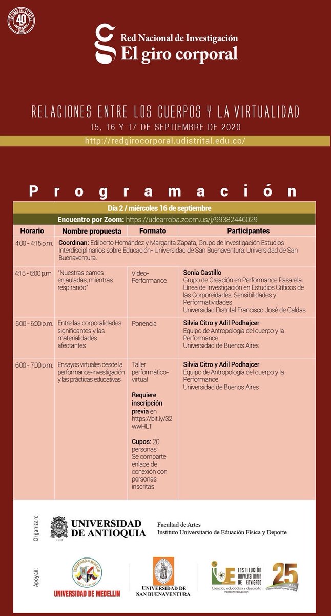 red_giro's tweet photo. #Encuentro Relaciones entre los cuerpos y la virtualidad - Día 2, 16 de septiembre

- Enlace para el encuentro: https://t.co/MjJB4mBV23

- Enlace para inscripción al taller del día 2: https://t.co/JUkBI1wlFY https://t.co/yREslrtYgU