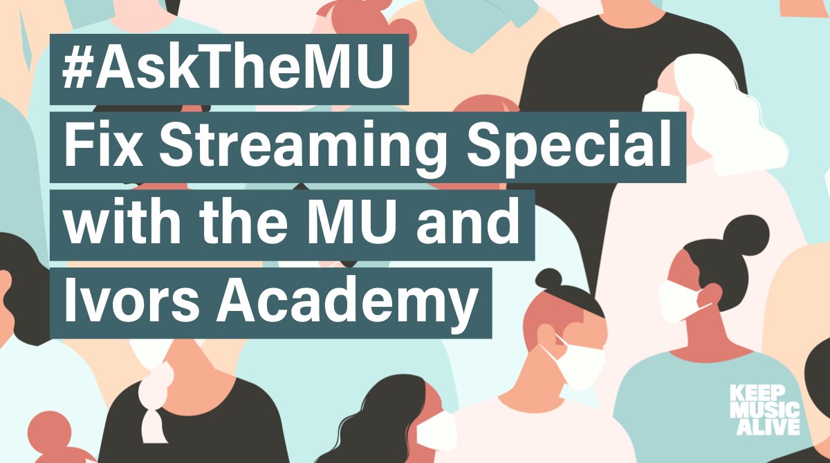 WeAreTheMU's tweet photo. #AskTheMU is back and it’s a #FixStreaming special! Ask your questions using the hashtag #AskTheMU

MU Deputy General Secretary Naomi Pohl and @IvorsAcademy CEO Graham Davies will answer as many as they can this Wednesday.

Read more > https://t.co/85OVk3fjXz https://t.co/YzvrhwgWVM