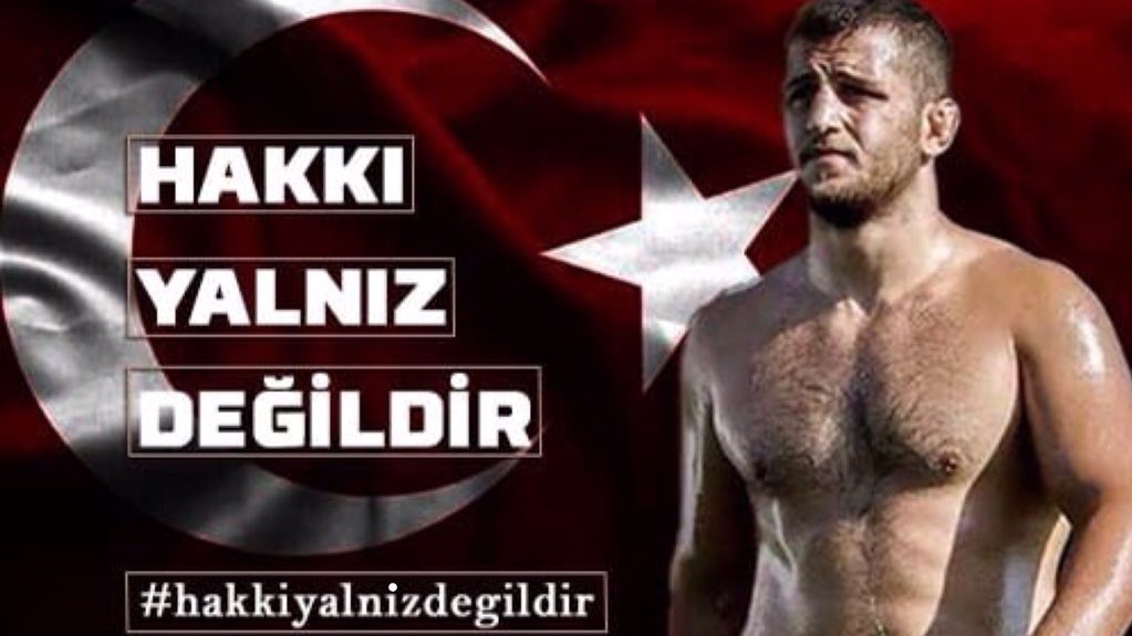 gokdomatis's tweet photo. Vatan sevdalısı aslan gibi bir adam,Başpehlivan Hakkı Aygün kardeşimizi bu hayattan kalleşce alan,tetikçisinden azmettiricisine tüm katiller en ağır cezayı almalılar.  #HakkıYalnızDegildir https://t.co/xf8judH64P