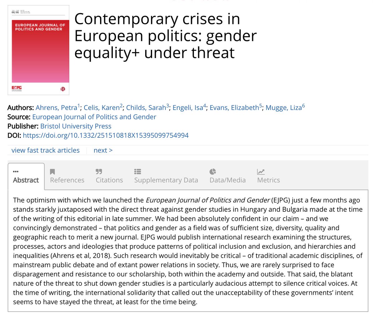 "We have become too accustomed to images of drowned bodies, statutory policing of women's clothing and homophobic attacks.
#Eu crisis #antigender #homophobia. @LizaMugge @IsaEngeli @profsarahchilds @karenceliscelis @DrLizJEvans
Open Access: https://t.co/OnGIfiLxov https://t.co/50WtuorjIg