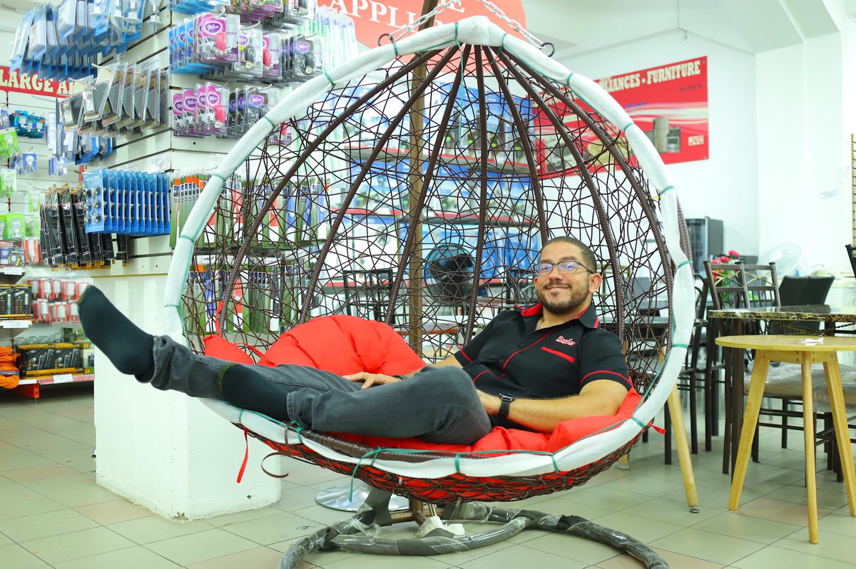 Regardless of your space it should fit your big personality! 

Make everyday life flow smoothly, and still make your room expressly yours with this hanging chair priced at $49,900 😉

#Bashco 
#TheStoreThatGivesYouMore 
*Available while stocks last