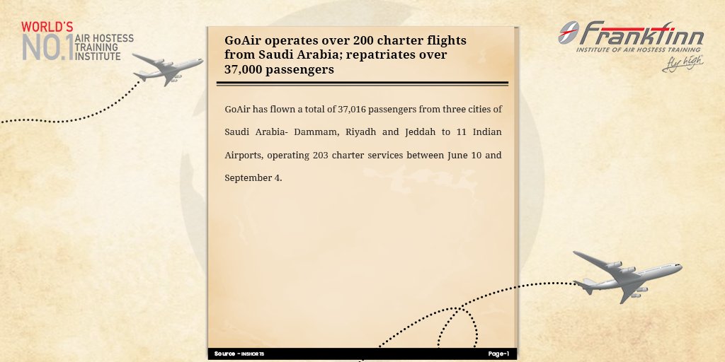 frankfinn_uae's tweet photo. "We have completed the record 200 charter flights from Saudi Arabia in 87 days as part of the repatriation efforts, be it Vande Bharat Mission or international private charters," said Kaushik Khona, CEO GoAir.
#TuesdayTelegram
#Frankfinn #FlyHigh #UAE #Dubai https://t.co/gpTJteRMyR