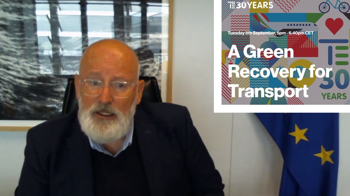 Inspiring speech by VP @TimmermansEU at #TE30YEARS event on a #GreenRecovery for transport. The EU should:
1⃣ increase ambitions to push manufacturers towards zero emissions;
2⃣ improve/expand infrastructure;
3⃣ ensure harmonisation throughout EU, e.g. universal charging systems.