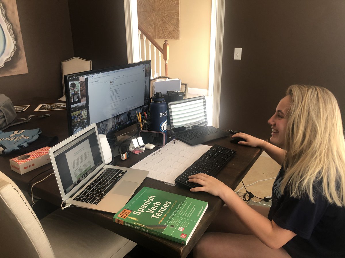 Happy #firstdayofschool2020 Beaufort county! Here’s <a href="/brookeesimonss/">Brooke Simons</a> with a better first day “school from home” setup than I have after 6 entire months of working from home