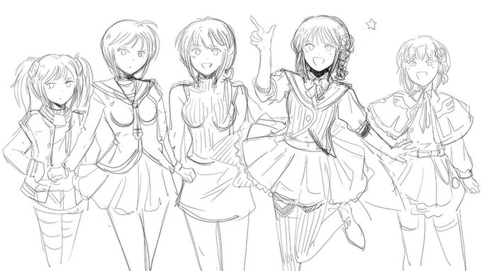 プルシリーズ姉妹のラフです。 
