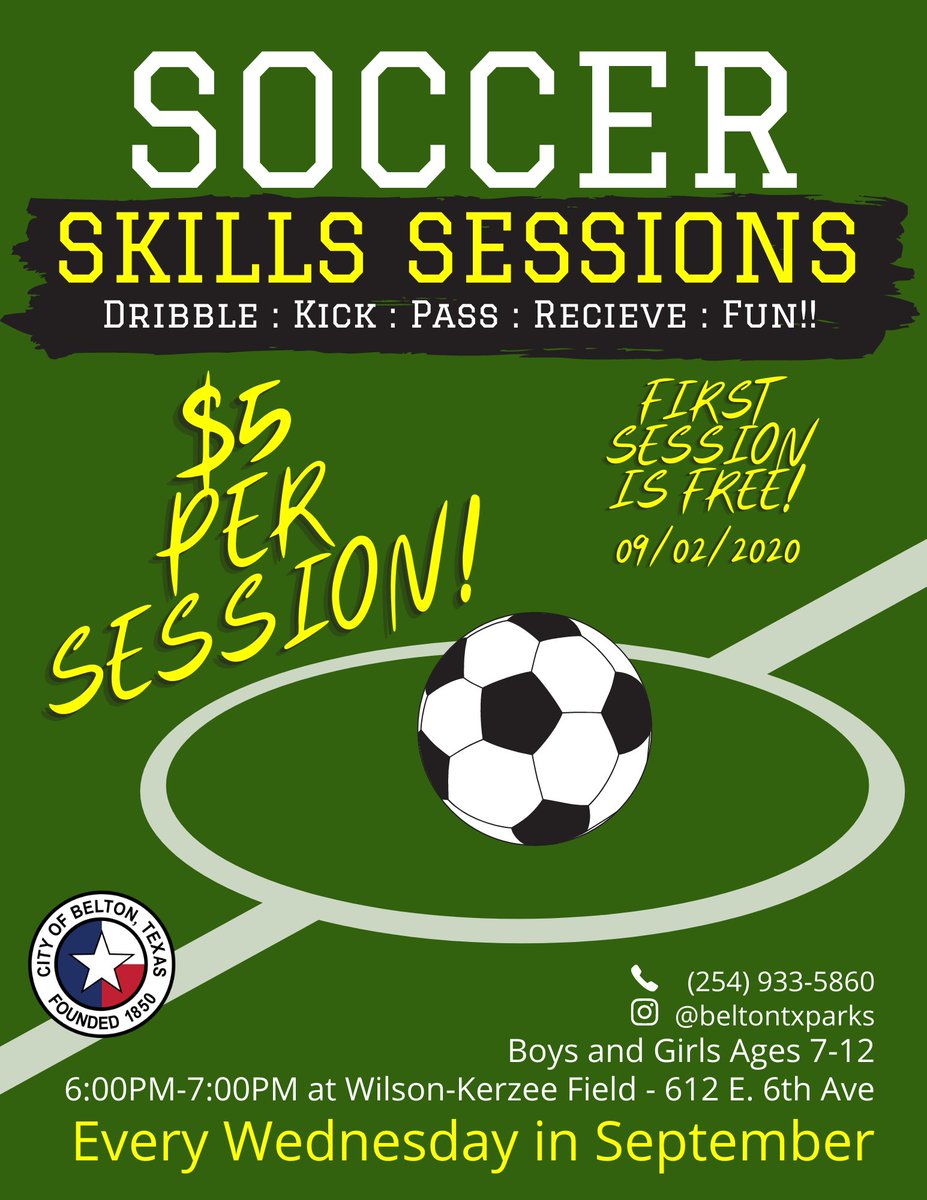 BHSLTS's tweet photo. Skills Session got ⛈️ last week but the FREE session is on for tomorrow (Wednesday)! Spread the word. ⚽️💪🏆@Belton_Soccer https://t.co/uoCjtJebtR