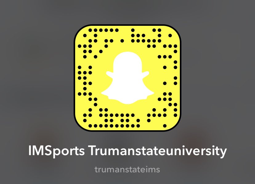 TrumanCampusRec's tweet photo. Hey everyone! Make sure you are following Truman IMs on Snapchat! #IMaChampion! https://t.co/1SU2rvfKN5 https://t.co/61YuJp4Xps