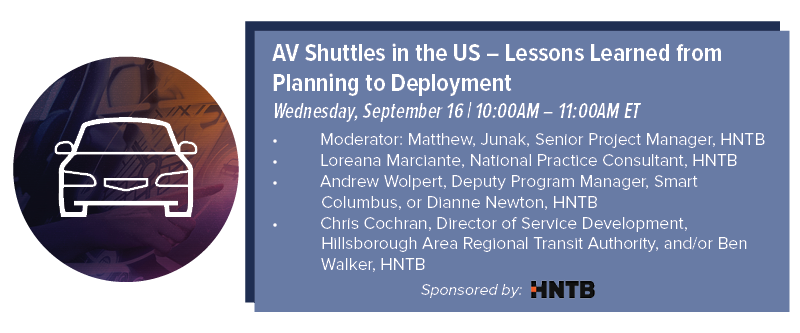 ITS_America's tweet photo. #AV shuttles have been a boon for #COVID19 research, wouldn't you agree? Let's talk about it with @HNTBCorp at ITSWC ALL-ACCESS, @ITSAEvents & @ITS_America all-virtual education series! 9/16 at 10am. Register below! #THISisITS #ITSWC20 #ITSAEvents
https://t.co/wJ3LrLLUzs https://t.co/Do4H1zQGfH