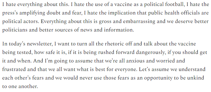 I'm fairly proud of my newsletter today.I'm utterly disgusted with vaccine politics in part because what is actually happening with the COVID vaccine is so INCREDIBLY FASCINATING! https://polimath.substack.com/p/operation-warp-speed-and-vaccines