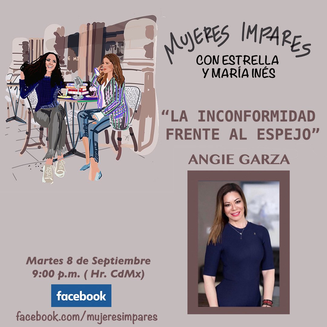 Hoy tendremos de invitada a la Coach Angie Garza para hablar sobre el tema: “La inconformidad frente al espejo”. ¡Los esperamos a las 9 p.m.! <a href="/estrella_veloz/">Estrella</a> <a href="/mariainesguerra/">María Inés Guerra</a>