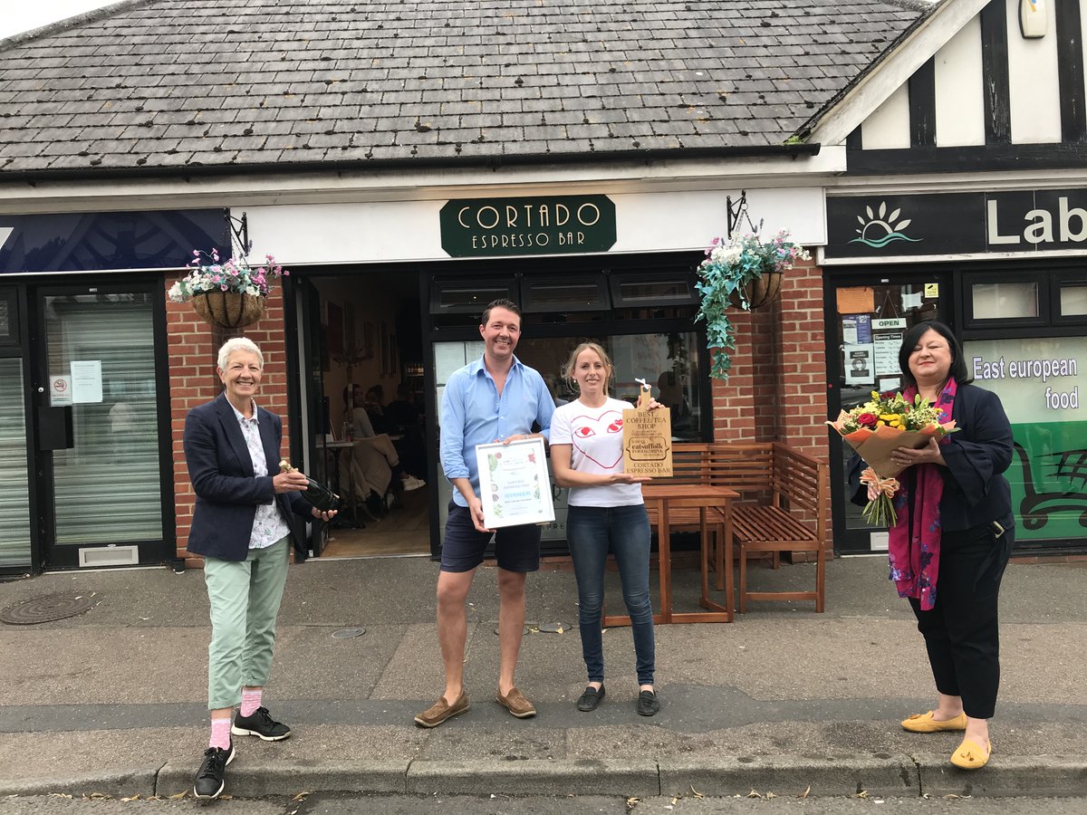 Castle_meadow's tweet photo. Once again Castlemeadow Care is proud to be a sponsor of The Suffolk Food and Drink Awards. Our congratulations go to Cortado Espresso Bar, Newmarket who is the winner of The Best Tea Shop/Coffee Shop category. @EADT24 #suffolkfada @Archant @cortadoespresso #Newmarket #winners https://t.co/0Je85suWb0