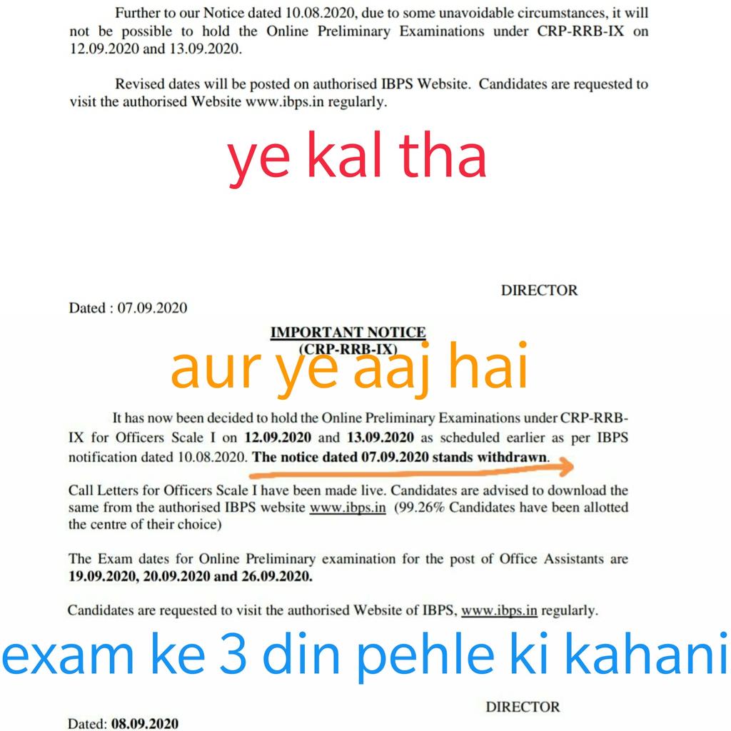 #ibpsrrbpostpone 
@PMOIndia @ndtv @DrRPNishank 
The pressure given to student by the IBPS AUTHORITY..